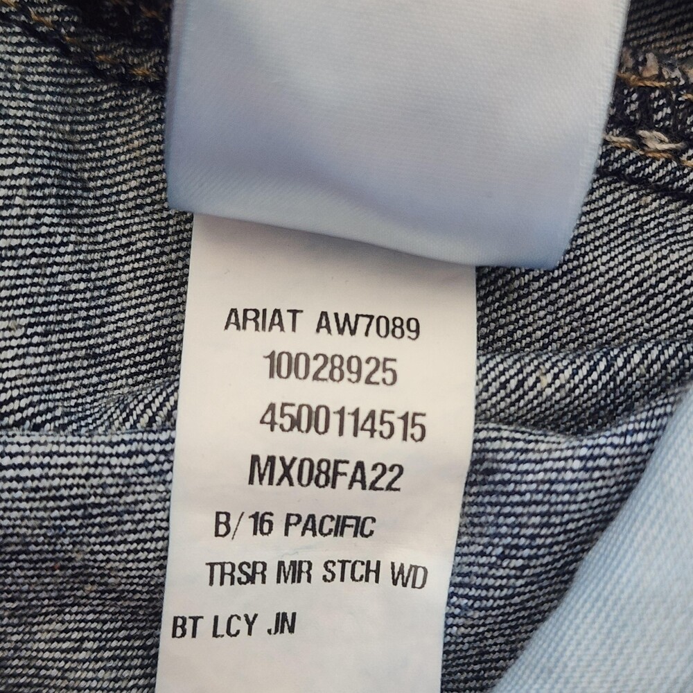 Ariat Trouser Jeans Womens 30R Blue Medium Wash Mid Rise Wide Leg Stretch Denim - Picture 8 of 15